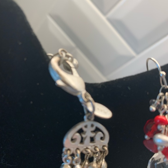 Chico’s red, silver and crystal multi strand necklace. - Picture 3 of 7